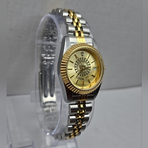 Womens President Date UAW Union Local 171 Two-Tone Wrist Watch New Battery - Picture 3 of 10
